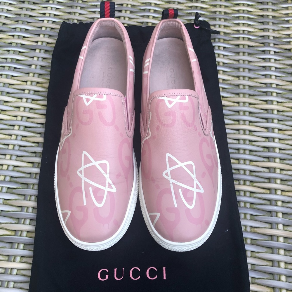 Gucci Dublin Sneakers 38 8 Pink Star Shoes Gym